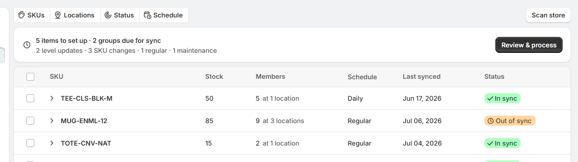 Callout card on the Groups page for starting a manual sync